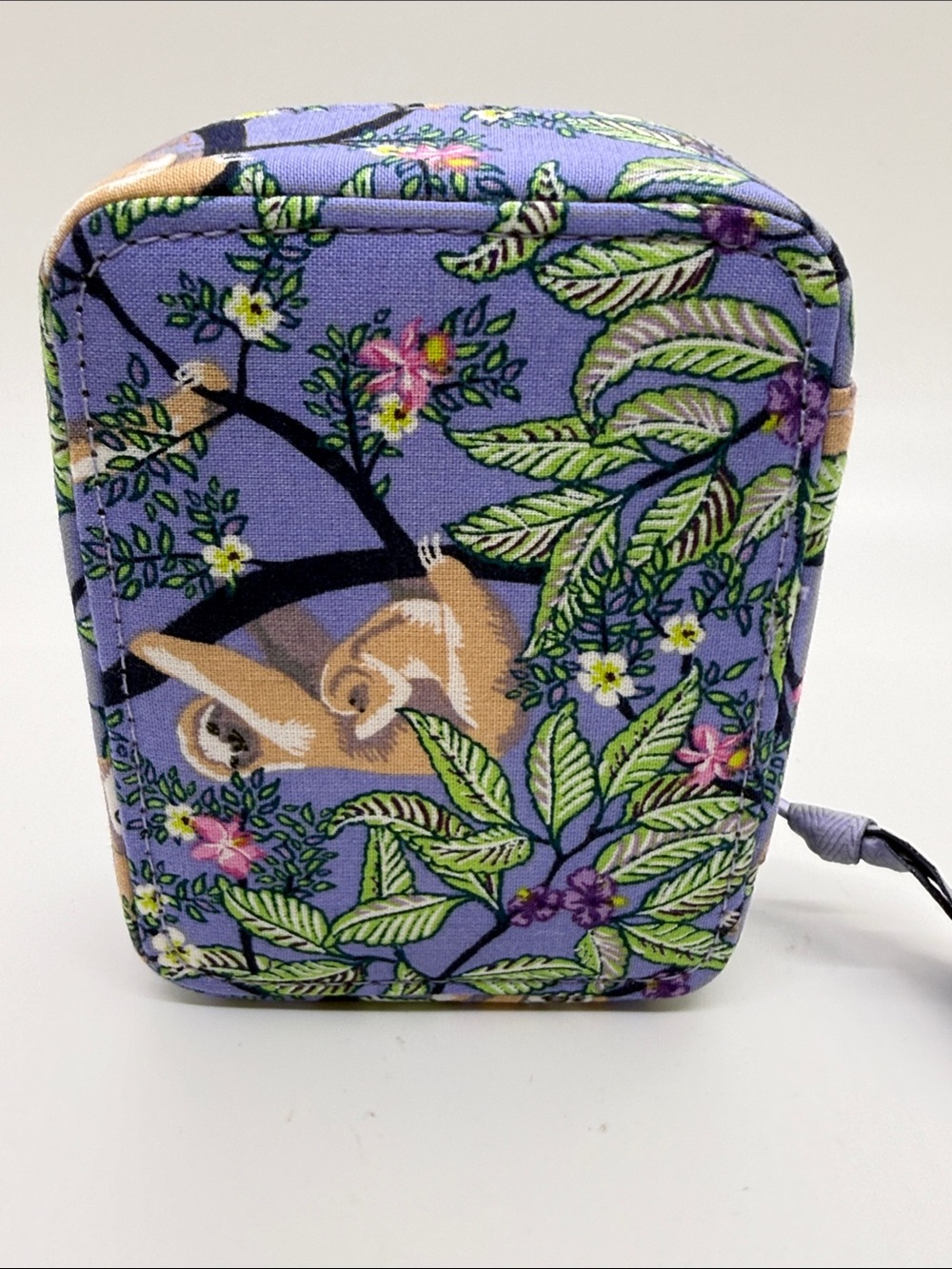Women's Vera Bradley Lavender Hanging Around Sloth Pattern Small Travel Case - Picture 7 of 9